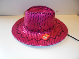 Cowboy hoed paars  afm 36x28 cm prijs per stuk