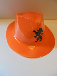 plastic Oranje Cowboyhoed 30x25 cm prijs per stuk