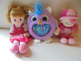 pluche  pop set B16 -3 stuks 25 cm prijs per set a 3 stuks