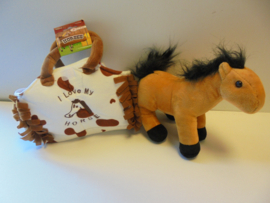 Toy Toys pluche I love my horse in tas wit 24 cm prijs per stuk
