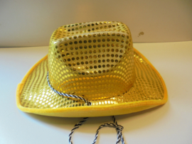Cowboy hoed goud kleur prijs per stuk