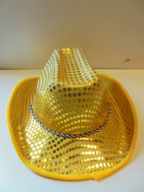 Cowboy hoed goud kleur prijs per stuk
