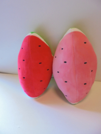 pluche meloen 2 kleur 25 cm prijs per stuk
