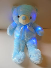 pluche Led Beer blauw 45 cm met licht prijs per stuk