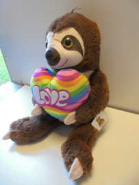 dia 7 pluche Luiaard Love bruin 45 cm prijs per stuk