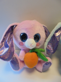 pluche konijn met glitter ogen 2 kleur  26 cm prijs per stuk