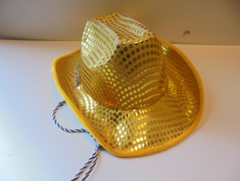 Cowboy hoed goud kleur prijs per stuk