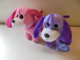 LG pluche hond 2 kleur 20 x 18 cm prijs per stuk