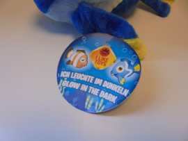 pluche Vis blauw / geel  20 cm glow in the dark prijs per stuk