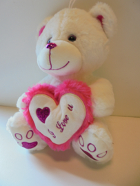 pluche beer roze Y love U 32 cm prijs per stuk