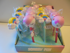 Squishy pen 20 stuks in display 27 x 23 cm prijs per display a 20 stuks