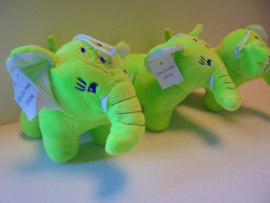 pluche olifant Neon groen 20 cm  prijs per stuk