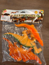 Dino World 3 stuks in zak met piep geluid prijs per zak
