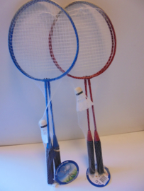 Badminton set met shuttle 65 cm rood blauw prijs per set