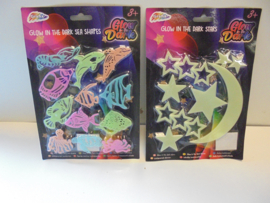 Glow in the dark sea shapes assorti 31x22 cm prijs per stuk