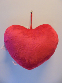 valentijn pluche hart  met 2 kleuren gliter pailletten 32x32 cm prijs per stuk