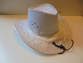 Cowboy hoed wit afm 36x28 cm prijs per stuk