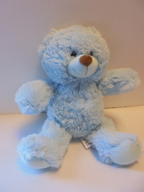 Pluche beer blauw 38 cm prijs per stuk