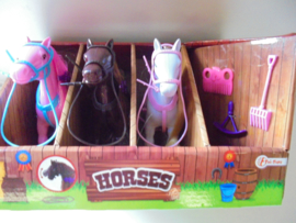 Toi Toys Horses paarden set met stal afm 30x20x18 cm prijs per stuk