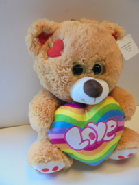 dia 20 pluche Beer Love 35 cm prijs per stuk