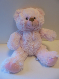 Pluche beer roze 38 cm prijs per stuk