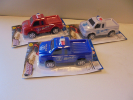 Blitz Police auto op kaart 21x13x7 cm assortie kleur prijs per stuk