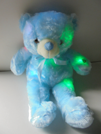 pluche Led Beer blauw 45 cm met licht prijs per stuk