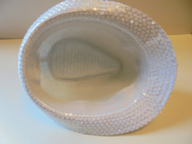 glitter hoed wit afm 28x24 cm prijs per stuk