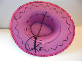 Cowboy hoed paars  afm 36x28 cm prijs per stuk