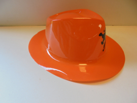 plastic Oranje Cowboyhoed 30x25 cm prijs per stuk