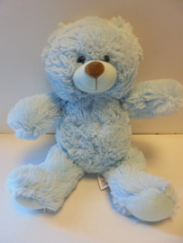 Pluche beer blauw 38 cm prijs per stuk