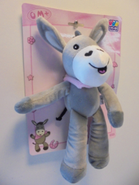 pluche happy people ezel met rammel geluid 28 cm prijs per stuk
