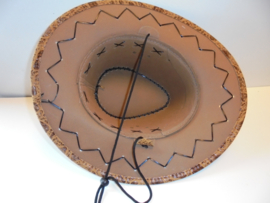 Cowboy hoed bruin  afm 36x28 cm prijs per stuk