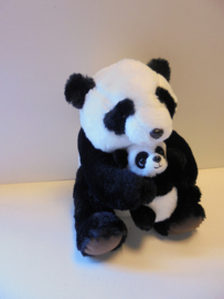 k87 pluche panda met jong 30 cm prijs per stuk