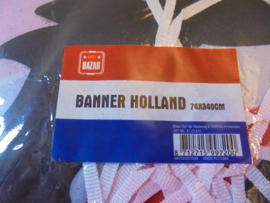 Mega oranje Holland Banner vlag afm 340 x 74 cm prijs per stuk