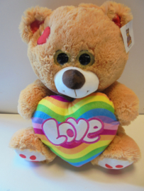 dia 20 pluche Beer Love 35 cm prijs per stuk