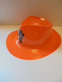 plastic Oranje Cowboyhoed 30x25 cm prijs per stuk