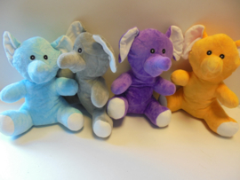 pluche olifant 4 kleur 25 cm prijs per stuk