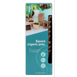 SOGO Biologische turfpotjes 6cm vierkant 10st.