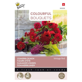 Buzzy Colourful Bouquets Vintage Red