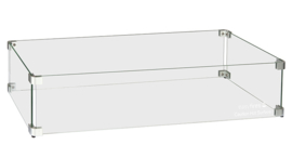 Easyfires Glazen Ombouw rectangle (rechthoek) 78x30 cm RVS