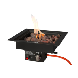 Easyfires Inbouwbrander vierkant 40x40 cm zwart