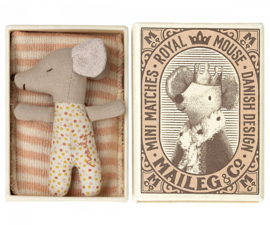SLEEPY/WAKEY BABY MOUSE IN MATCHBOX ROSE