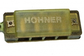 Kleine Hohner mondharmonica - Geel kunststof