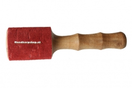 Wrijfstok met rood suede - middelgroot