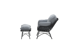 Garden Impressions Logan fauteuil met voetenbank zwart