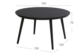 Hartman Sophie Studio HPL Tuintafel Carbon Black Ø128cm