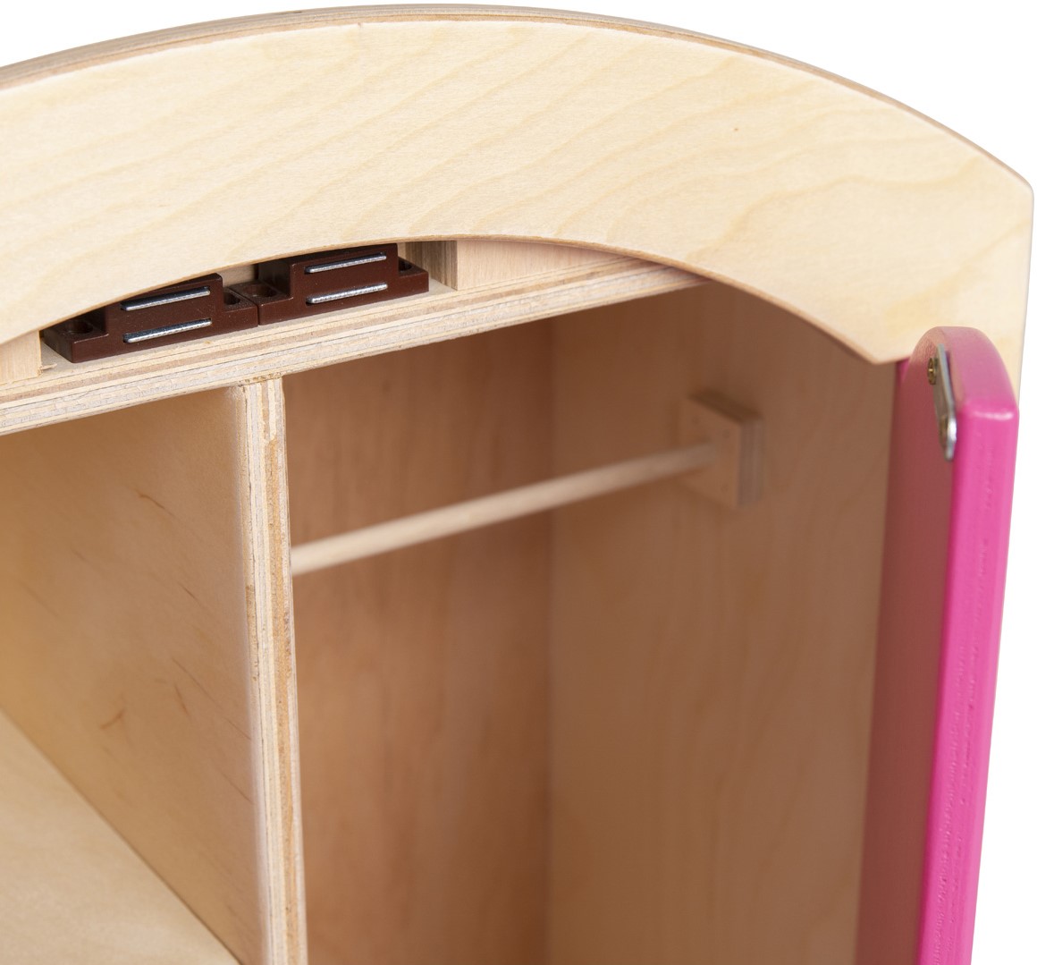 Van Dijk Toys houten speelgoed Poppenkledingkast Roze