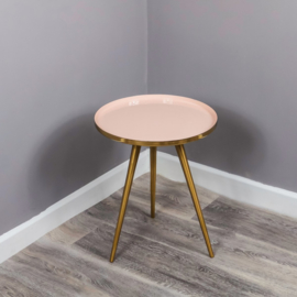 Native Side Table Soft Pink Enamel