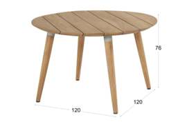 Hartman Sophie Studio Teak Tuintafel Misty Grey Ø120cm